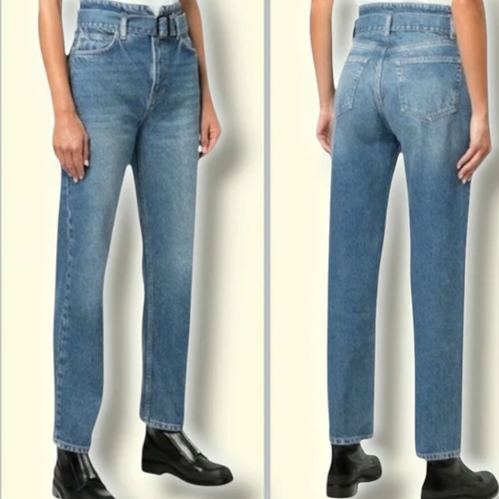 Reformation Women's Blue Straight Leg Jeans